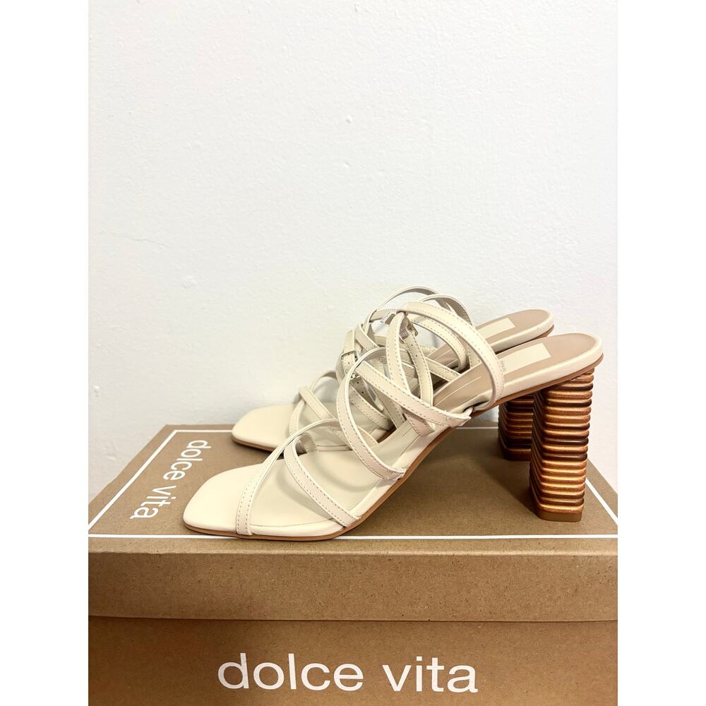 DOLCE VITA Ivory Leather Jenko Heeled Sandals NEW Size 9.5